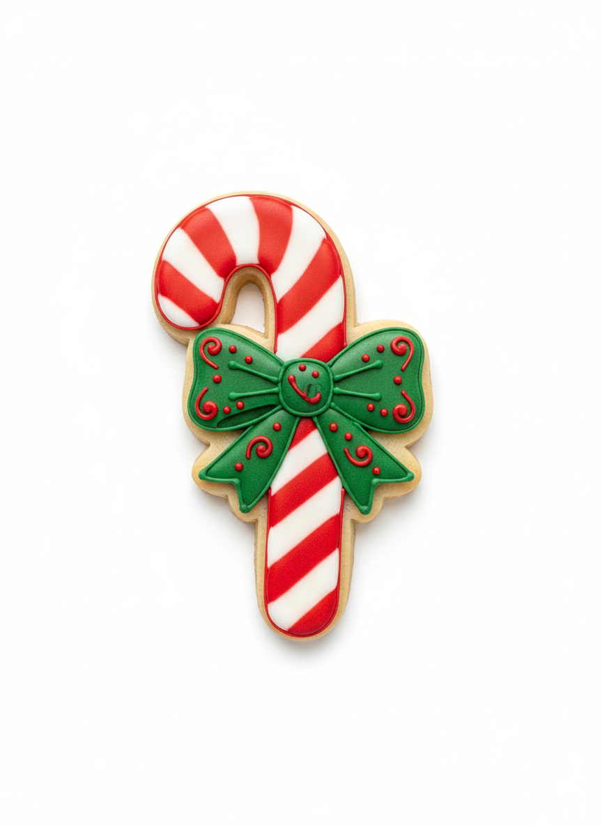 Cortador de galletas, bastón de dulce con moño