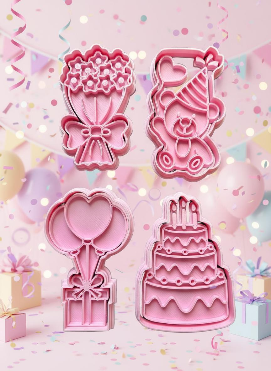 CORTADORES DE GALLETAS CUMPLEAÑOS , FIESTA ETC.