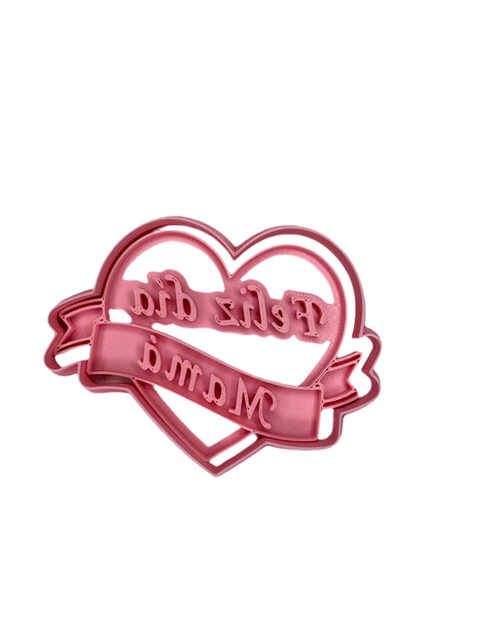 Cortador más marcador de galletas, Feliz día mama corazón