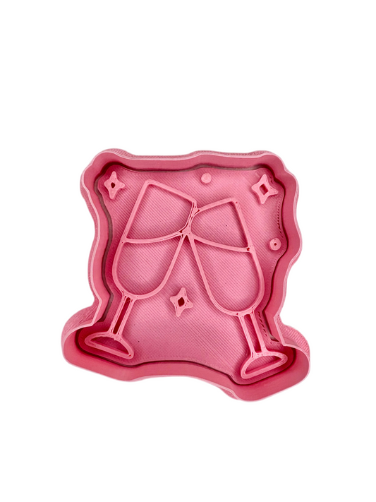 Cortador más marcador de galletas, Copas brindis año nuevo