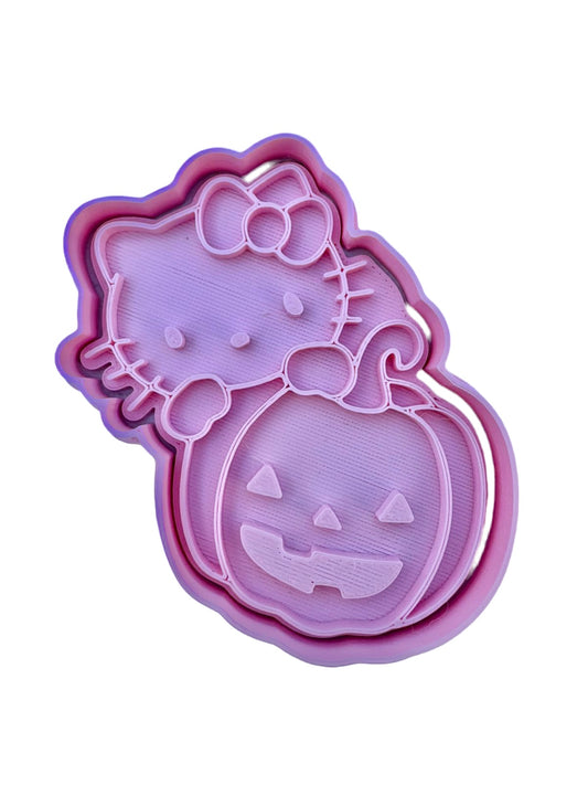 Cortador más marcador de galletas, Hello kitty calabaza