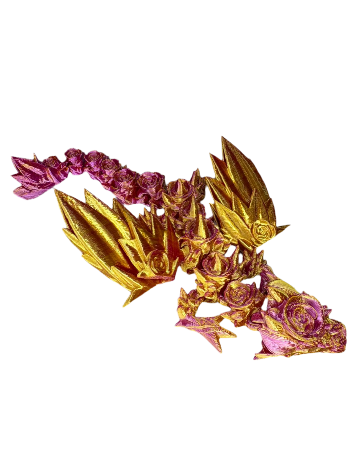 Figura 3d Dragón con alas multicolor 15 cm