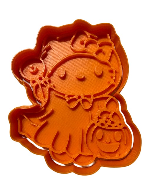 Cortador más marcador de galletas, Hello kitty calabaza 3