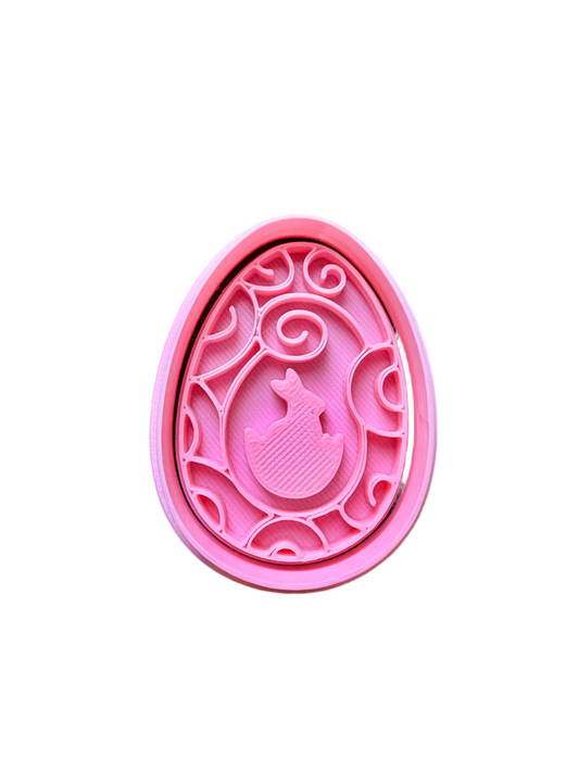 Cortador más marcador de galletas, huevito con fondo de conejo