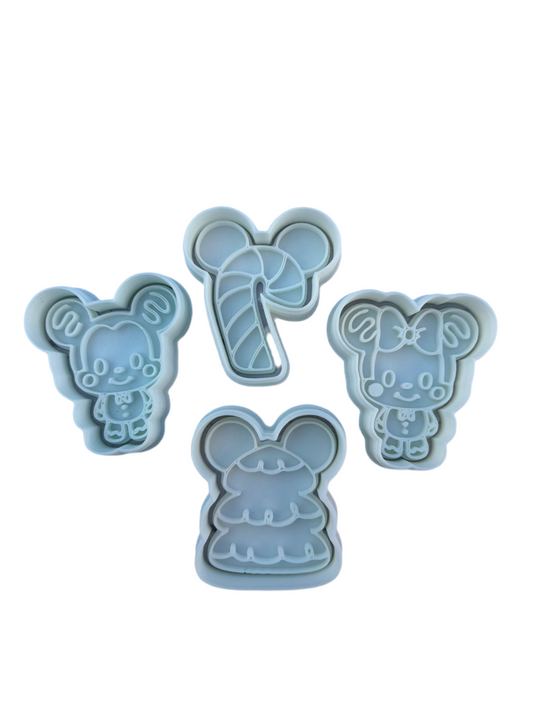 Cortadores más marcadores de galletas, Set navidad Mickey