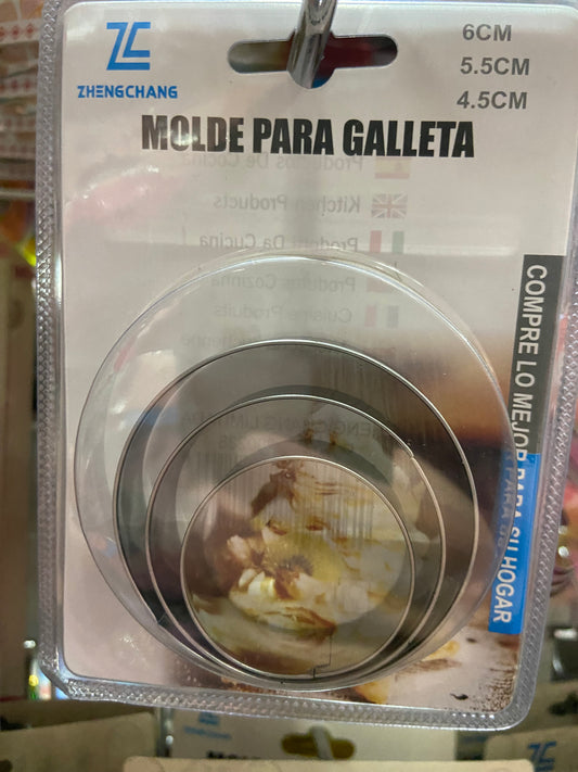 Set Cortadores de galletas, Círculos metálicos