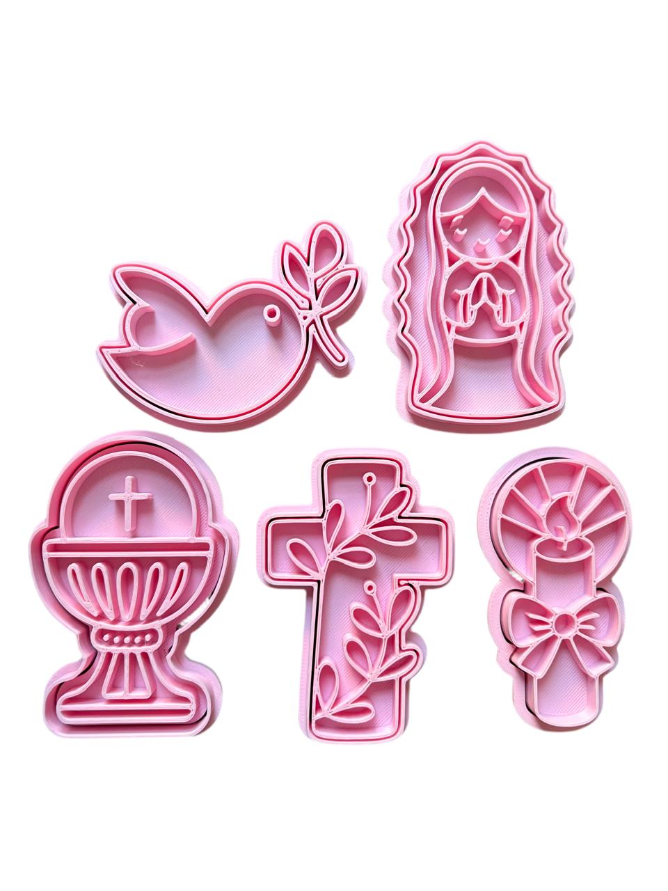 Set Cortadores más marcadores de galletas, Bautizo o primera comunión