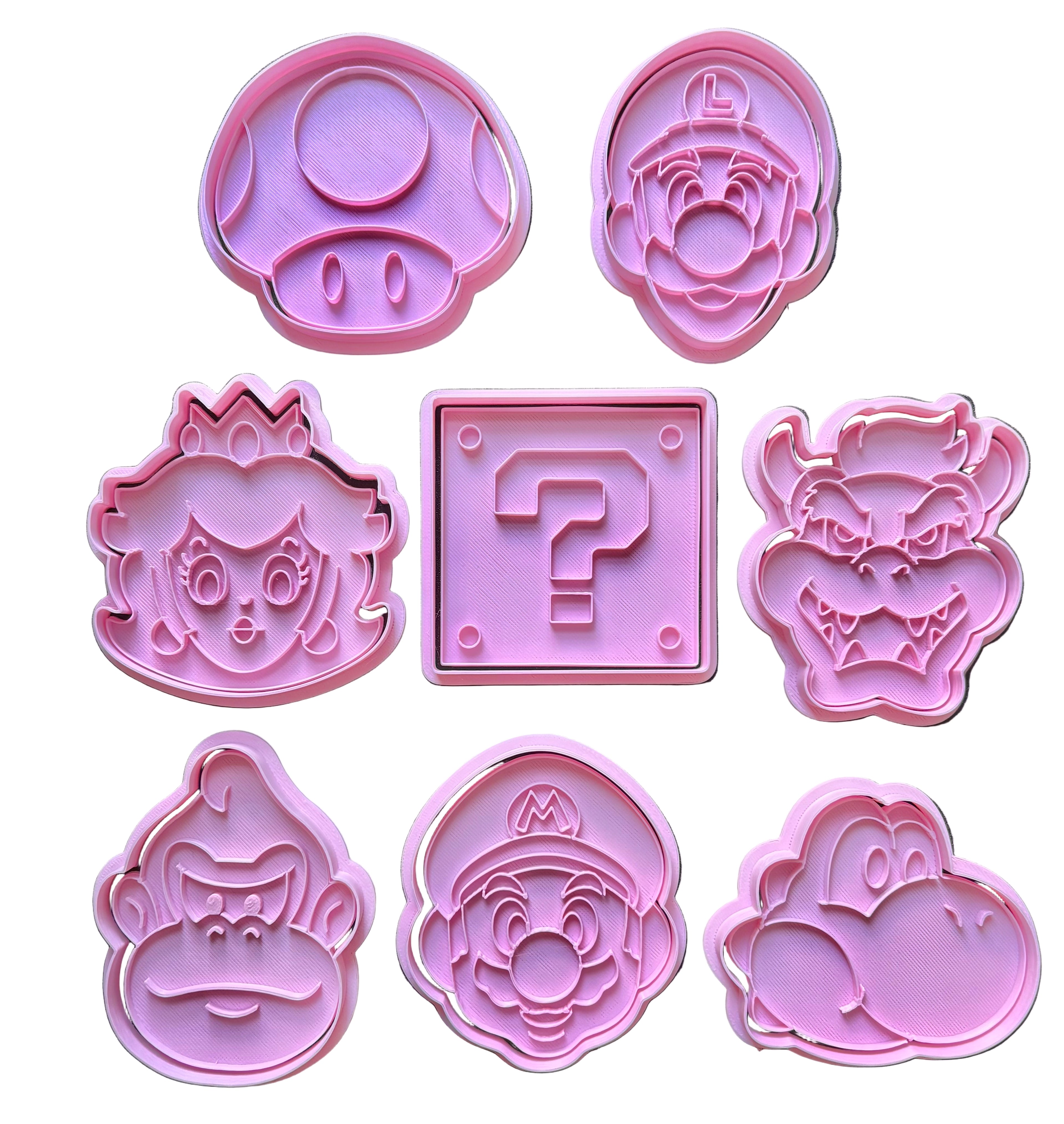 Set Cortadores más marcadores de galletas, Personajes Mario Bros.