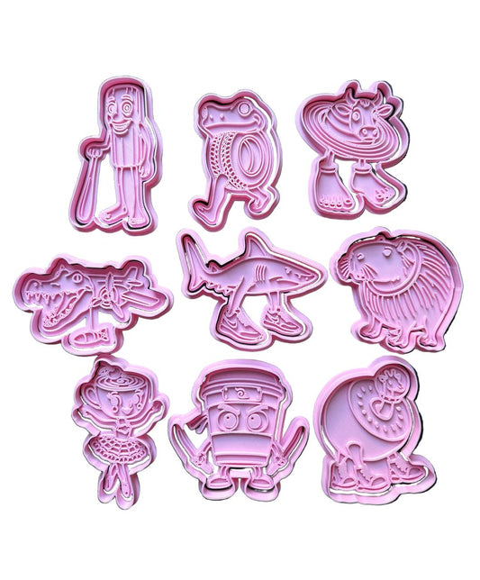 Set Cortadores mas marcadores de galletas , Brainrot 9Pzs