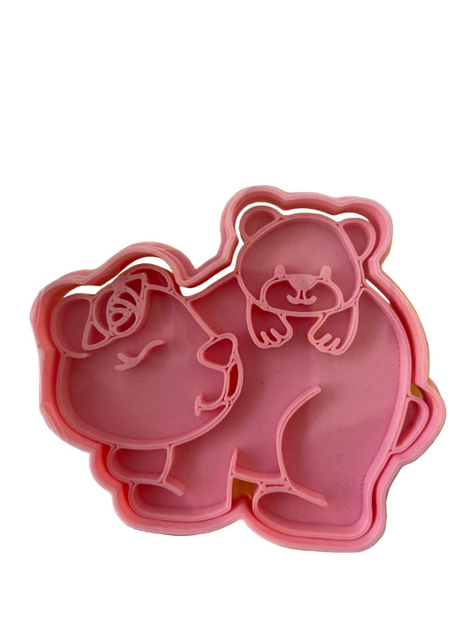 Cortador más marcador de galletas, Mamá osa con cachorros