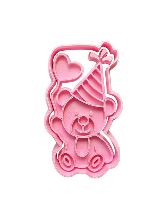 Cortador más marcador de galletas, Osito con globo