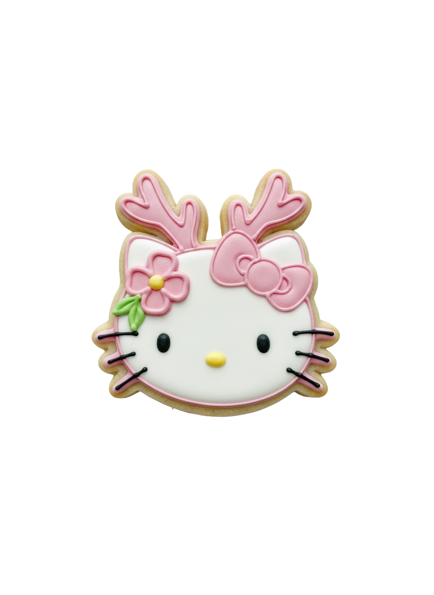 Cortador más marcador de galletas ,Hello kitty cuernos navidad