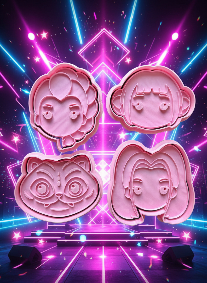 Set Cortadores más marcadores de galletas, Guerreras K-pop 1