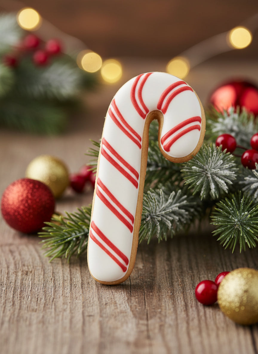 Cortador de galletas, bastón dulce navidad