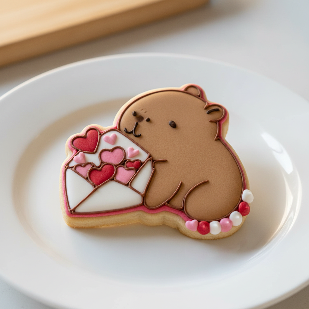 Cortador más marcador de galletas, Capibara carta de corazones