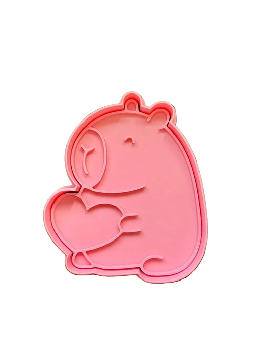 Cortador más marcador de galletas, capibara corazón 2