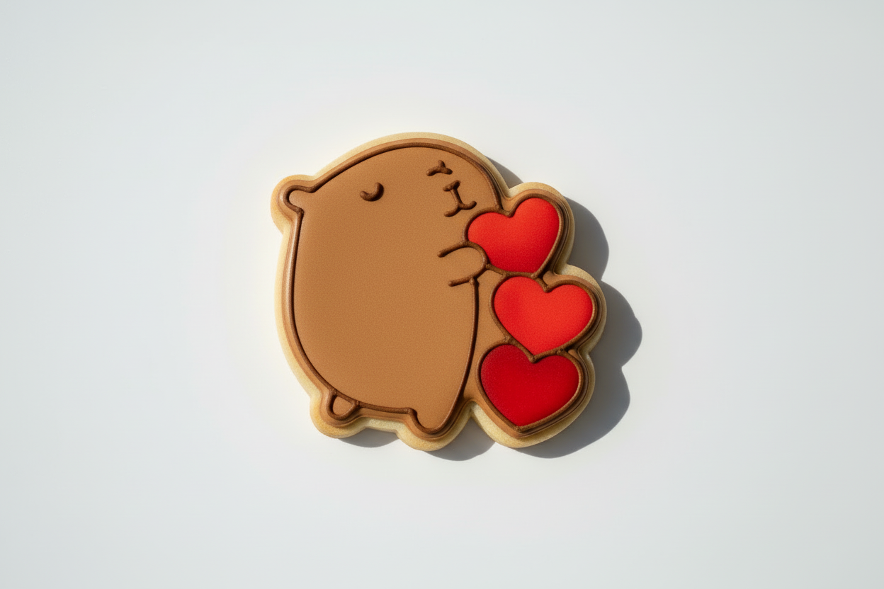 Cortador más marcador de galletas, Capibara Corazones