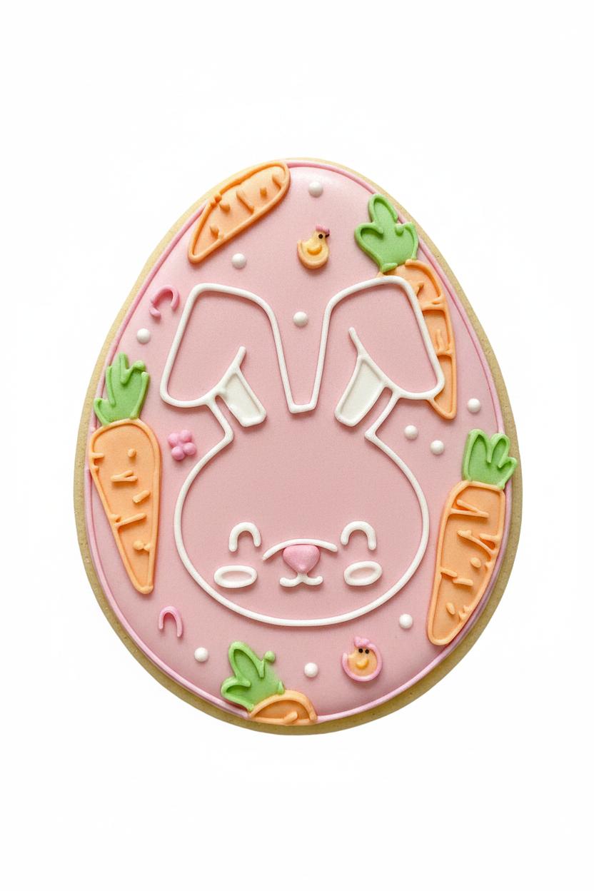 cortador de galleta huevo de pascua conejo con zanahorias 1