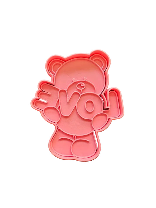Cortador más marcador de galletas, osito love