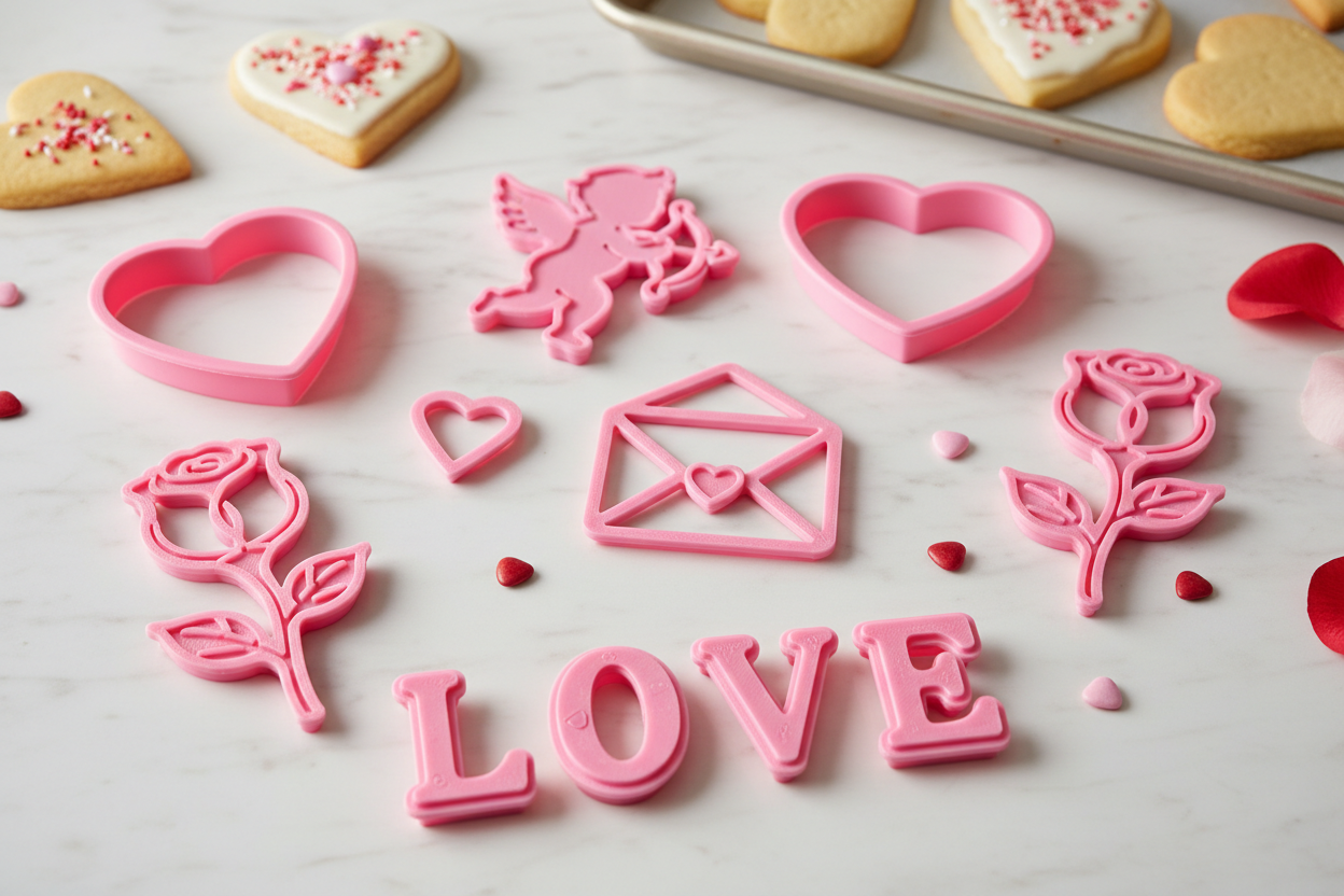  generar una imagen de cortadores de galletas con motivo de san valentin 