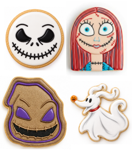 Set 4 cortadores de galletas personajes el extraño mundo de Jack