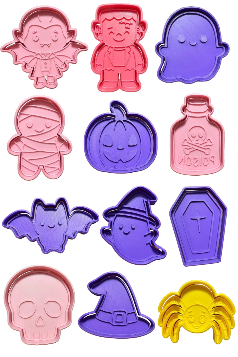Set 12 cortadores de galletas Halloween